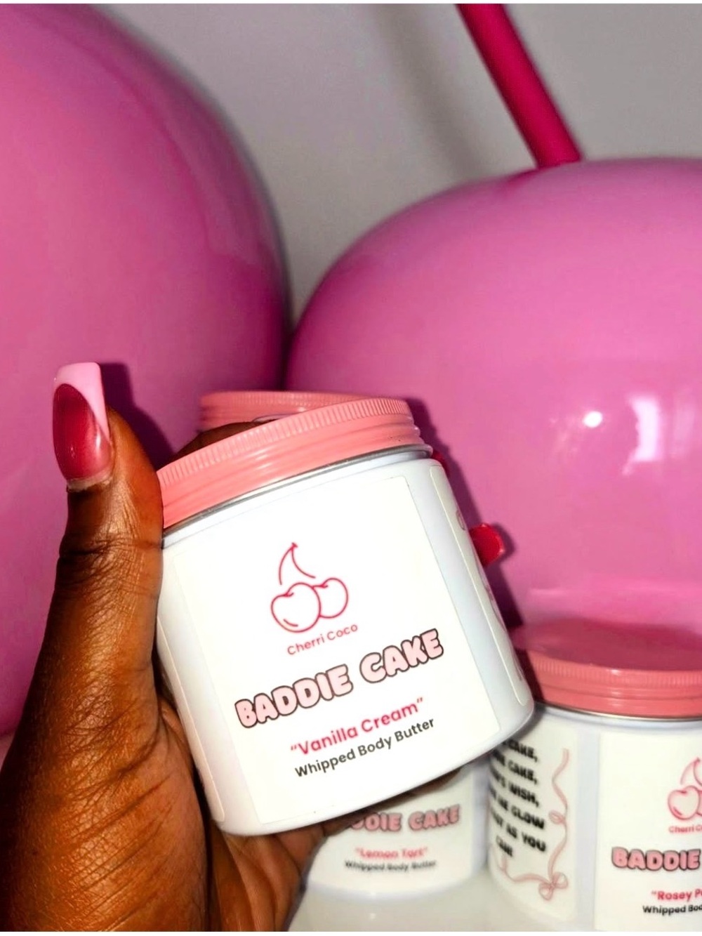 Baddie Cake Vanilla Cream Whipped Body Butter - Pink